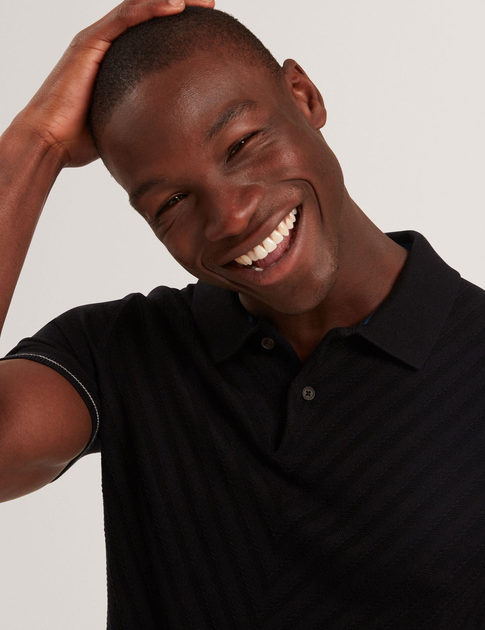 Sale|Men CHAPAL Chevron Texture Knit Short Sleeve Polo - Ted Baker