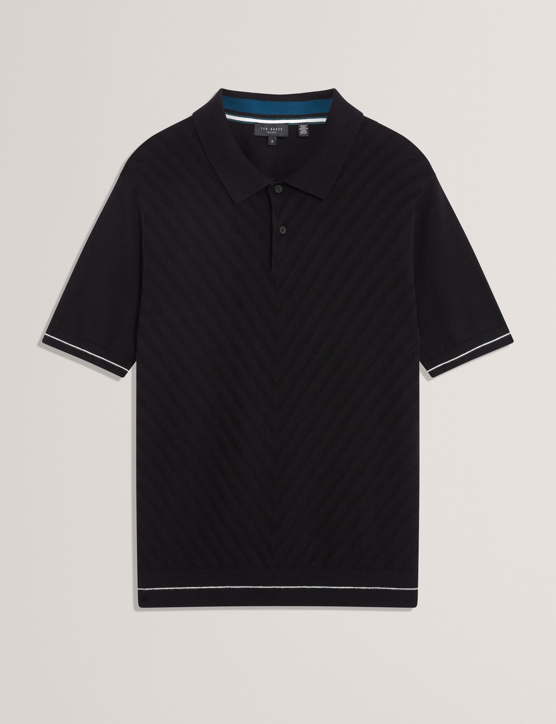 Sale|Men CHAPAL Chevron Texture Knit Short Sleeve Polo - Ted Baker