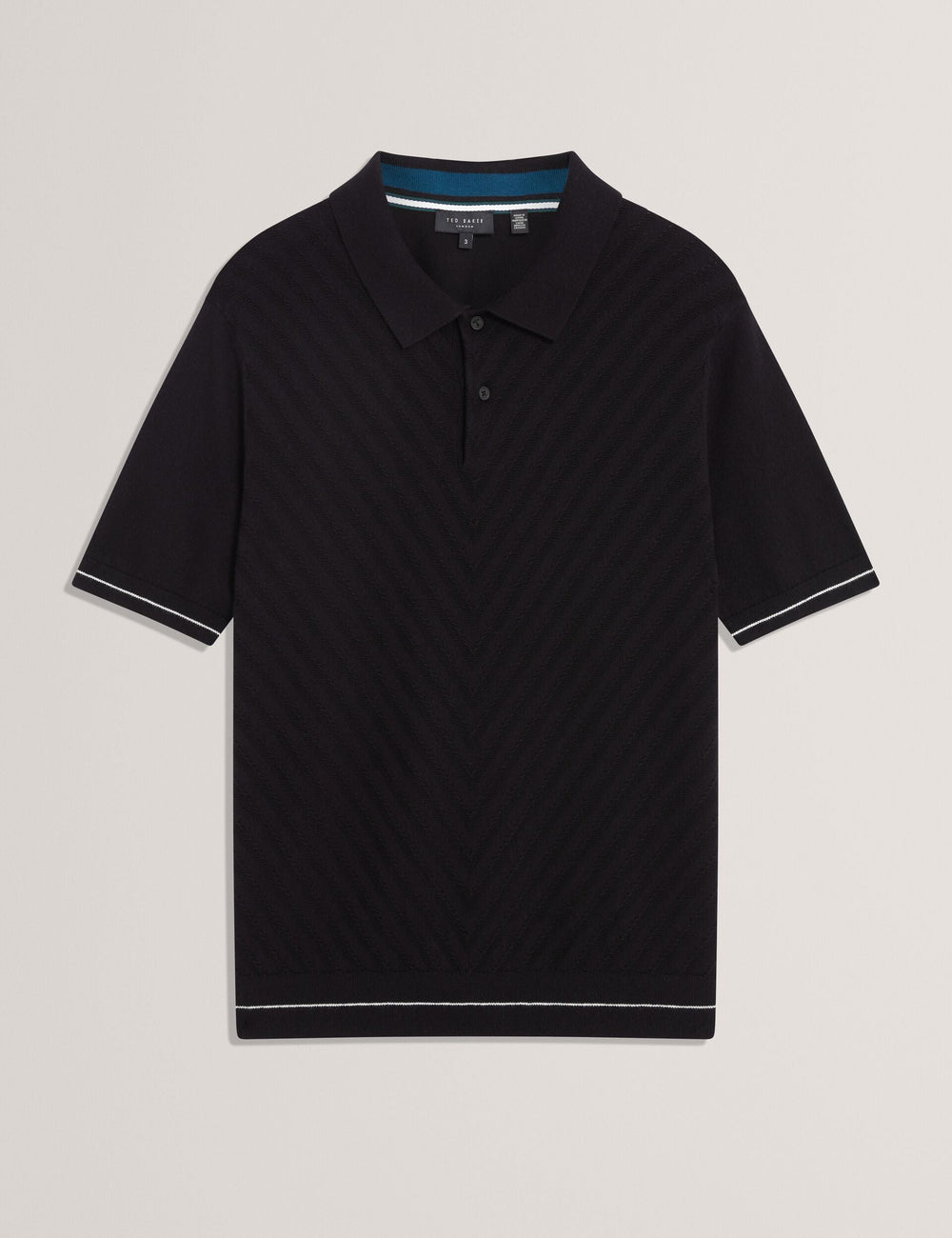 Sale|Men CHAPAL Chevron Texture Knit Short Sleeve Polo - Ted Baker