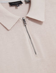 Sale|Men GIVRANS Silk Blend Knit Zip Neck Polo - Ted Baker