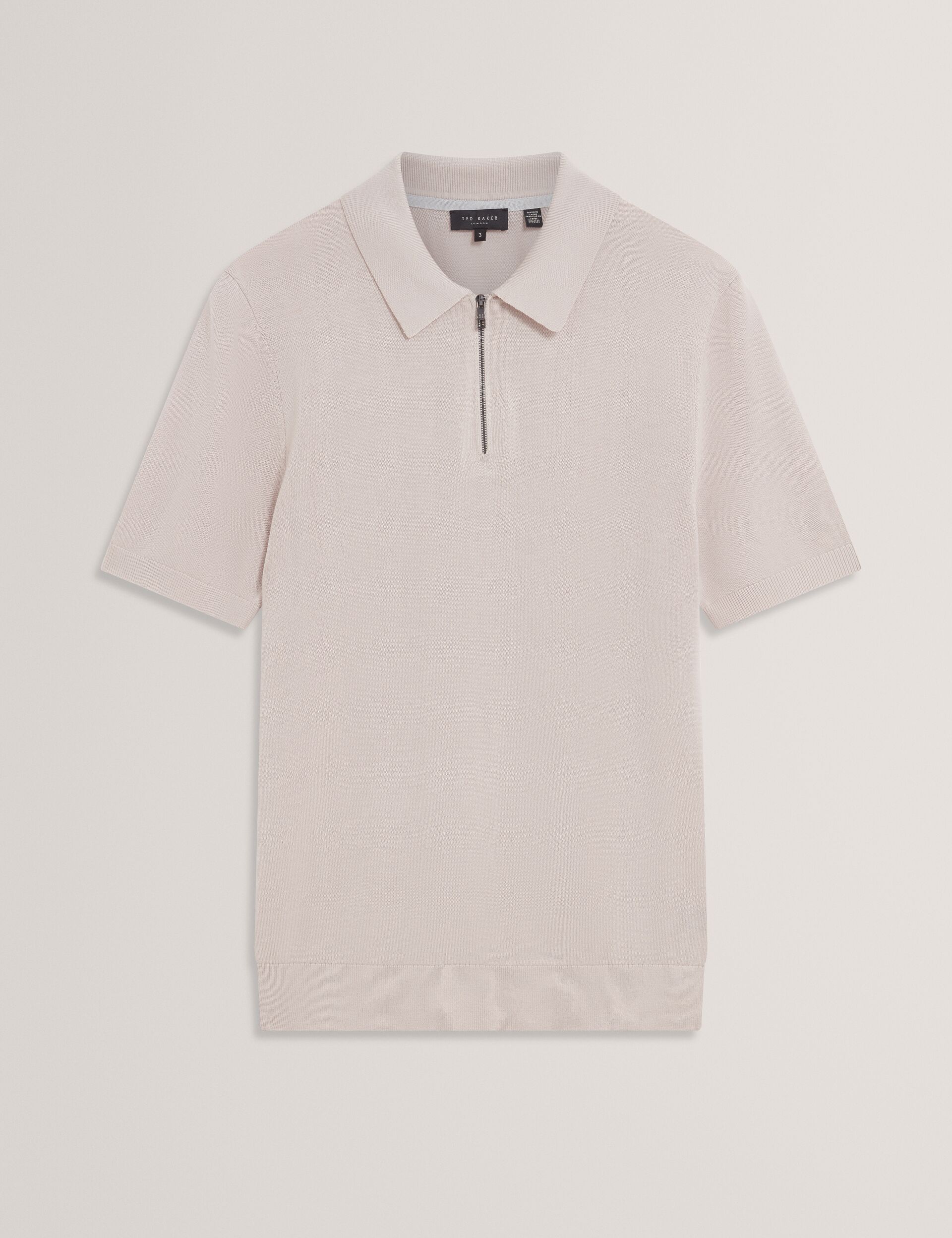 Sale|Men GIVRANS Silk Blend Knit Zip Neck Polo - Ted Baker