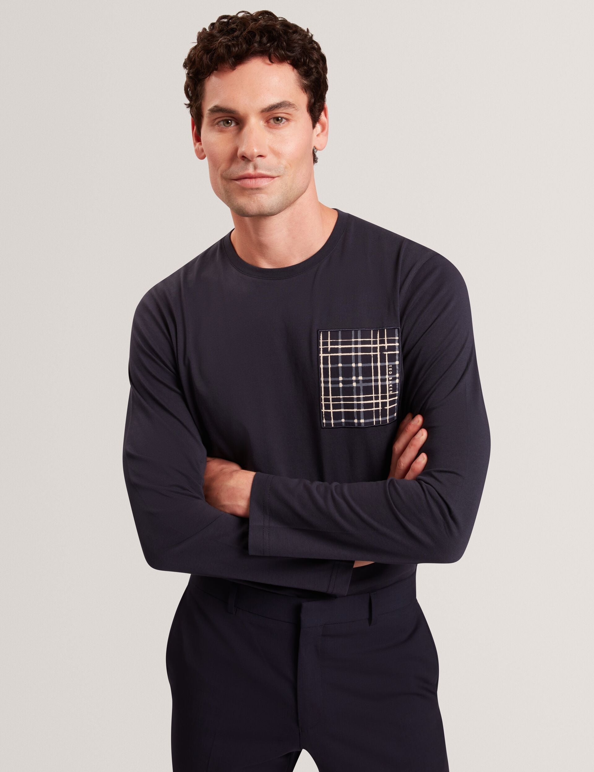 Sale|Men SININO Graphic Patch Long Sleeve T-Shirt - Ted Baker