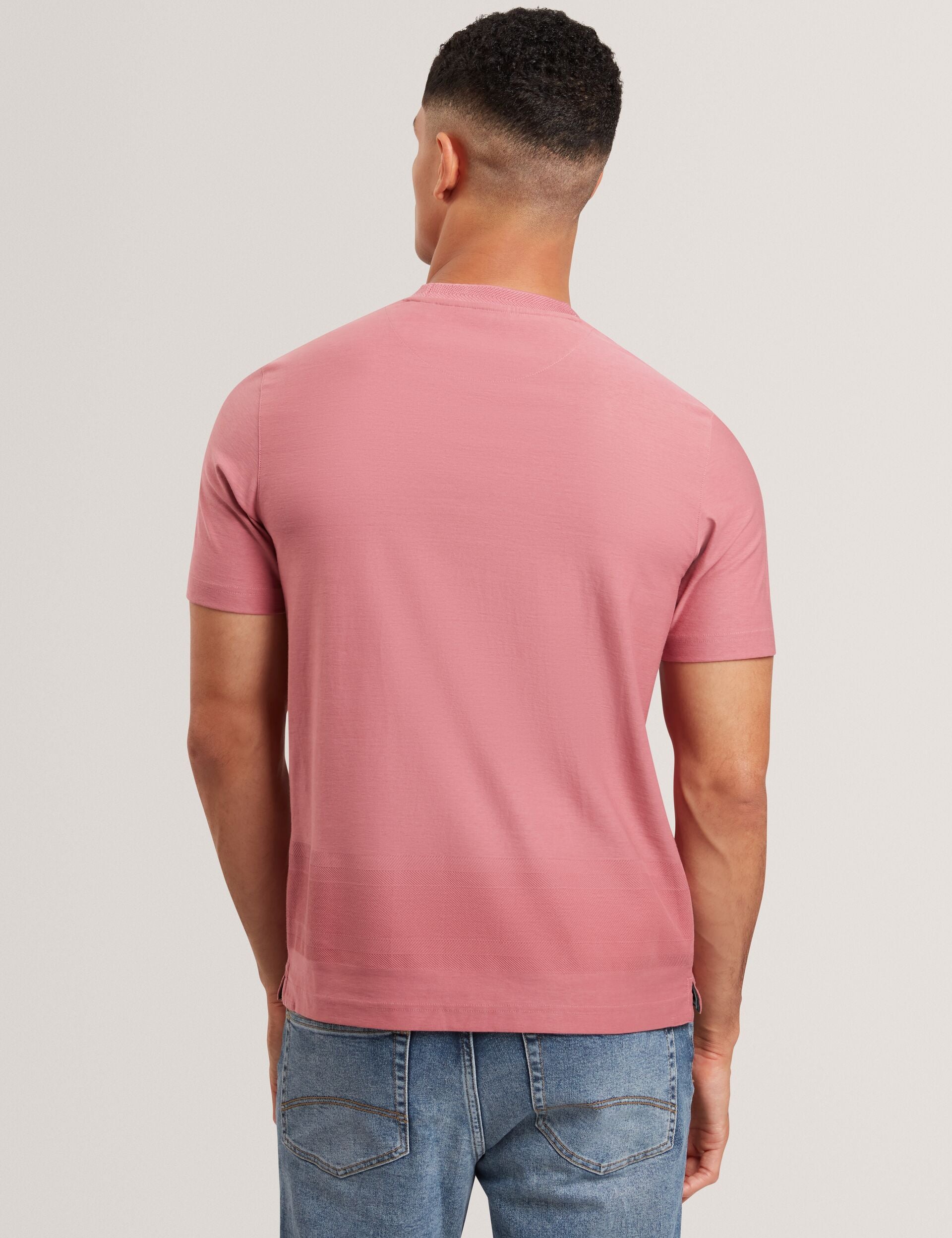 Sale|Men KAELITH Textured Panel Cotton Short Sleeve T-Shirt - Ted Baker
