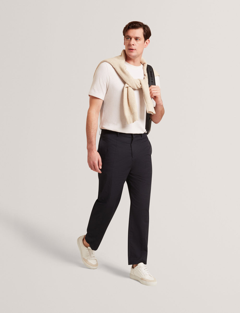 Sale|Men TEDDOT Tapered Leg Cotton Stretch Twill Pants - Ted Baker