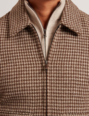 Sale|Men BAGLAN Dogtooth Check Wool Harrington Jacket - Ted Baker