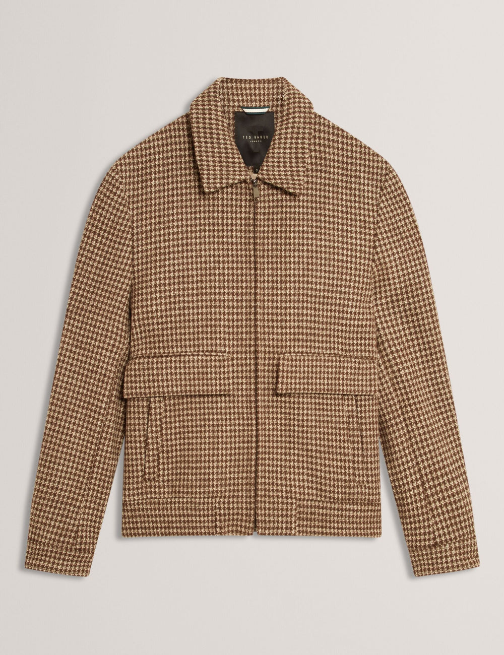 Sale|Men BAGLAN Dogtooth Check Wool Harrington Jacket - Ted Baker