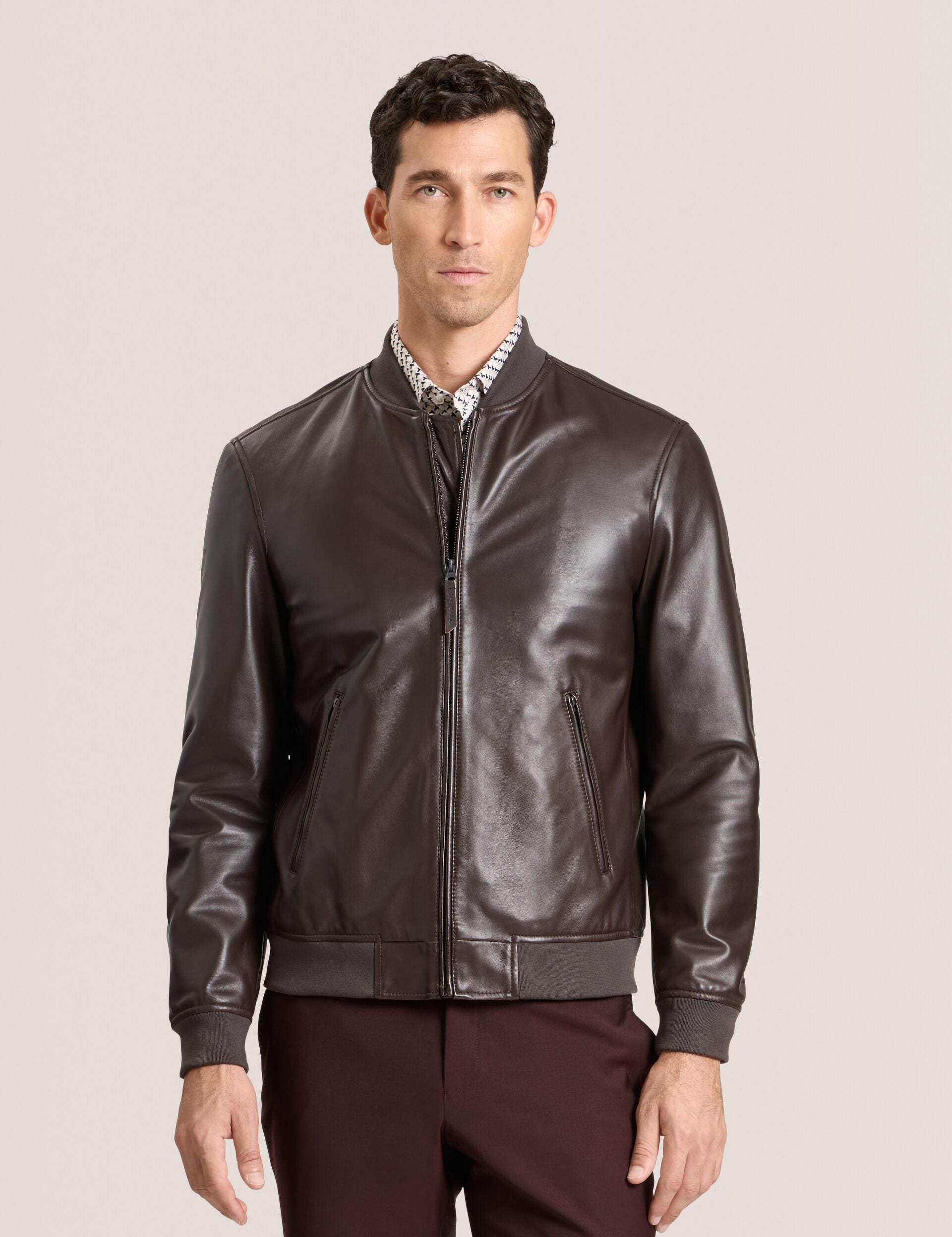 Sale|Men WAGGONER - Leather Bomber Jacket - Ted Baker