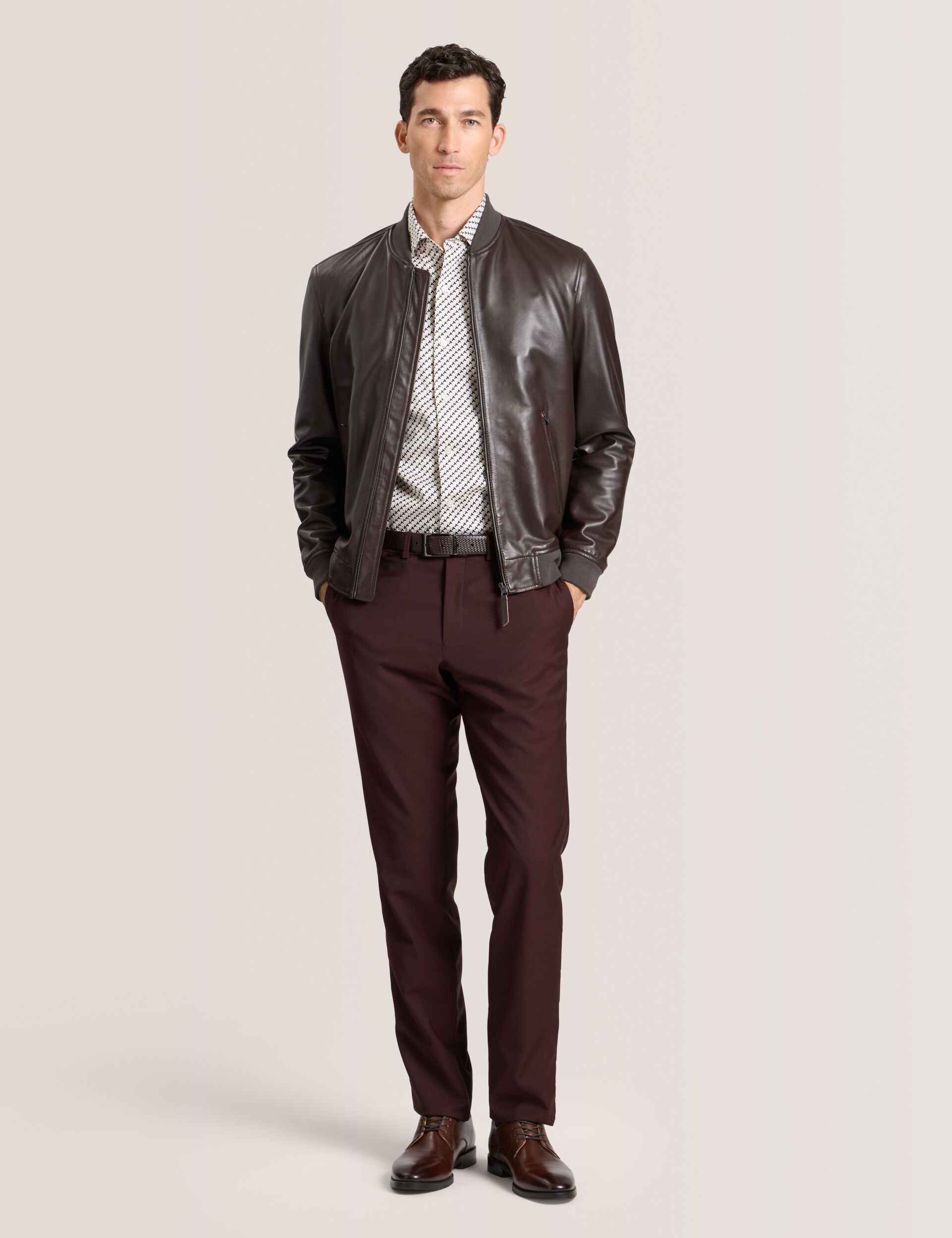 Sale|Men WAGGONER - Leather Bomber Jacket - Ted Baker