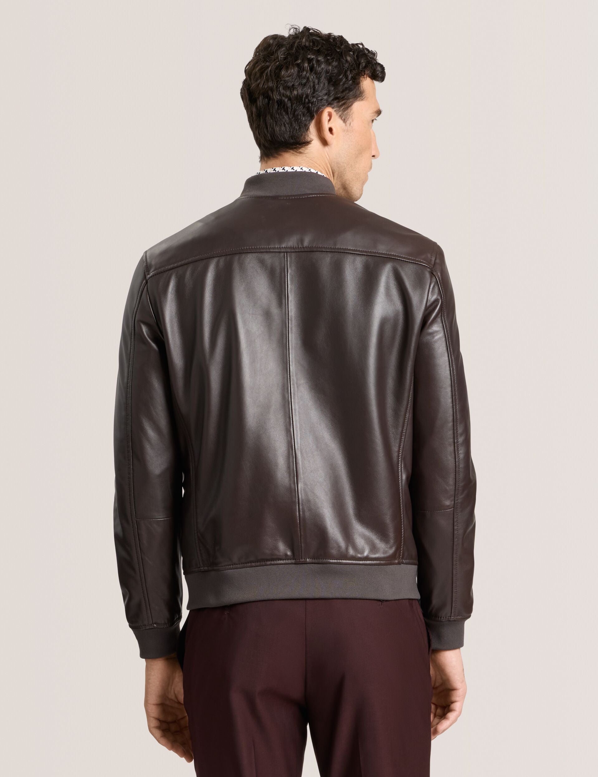Sale|Men WAGGONER - Leather Bomber Jacket - Ted Baker
