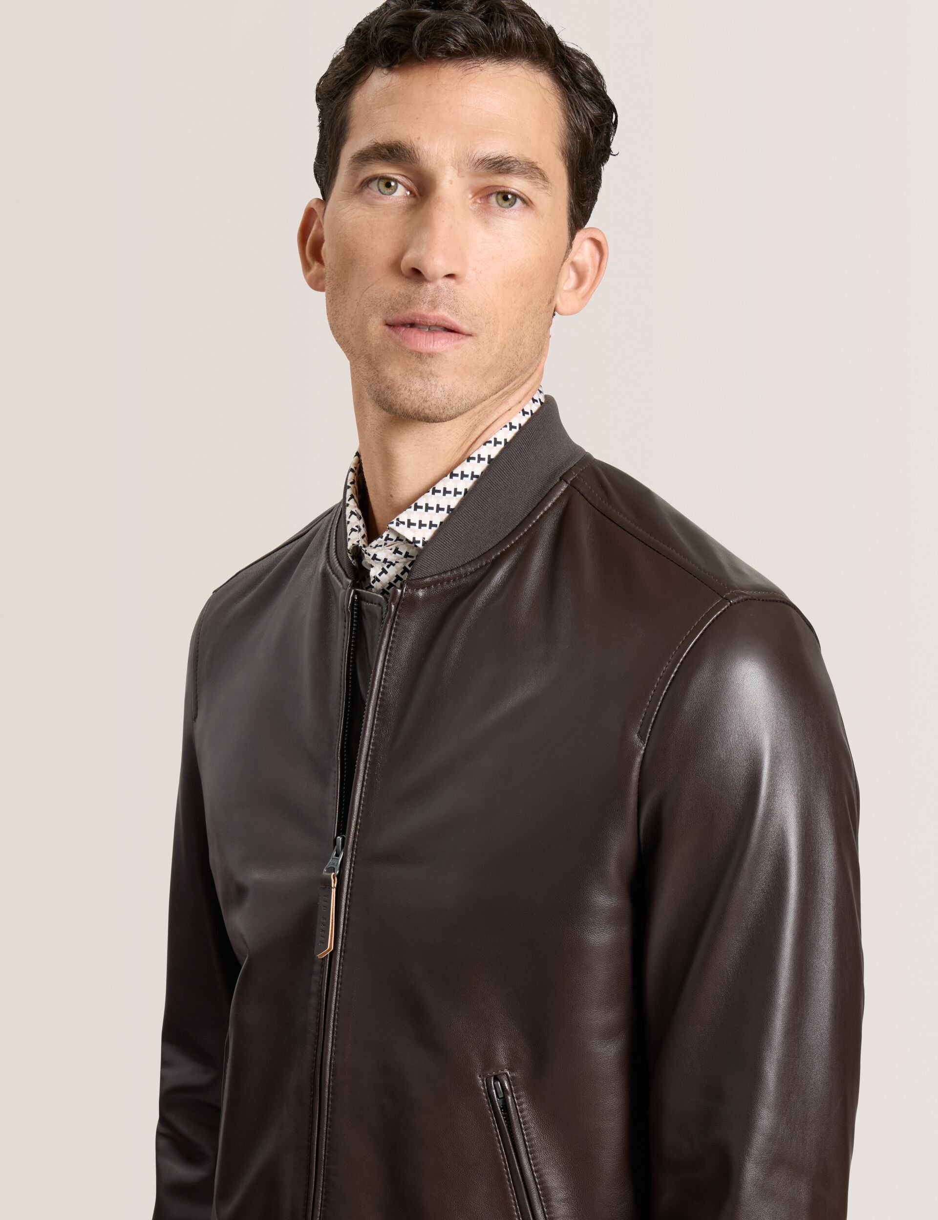 Sale|Men WAGGONER - Leather Bomber Jacket - Ted Baker