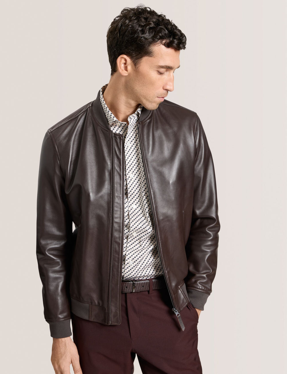Sale|Men WAGGONER - Leather Bomber Jacket - Ted Baker