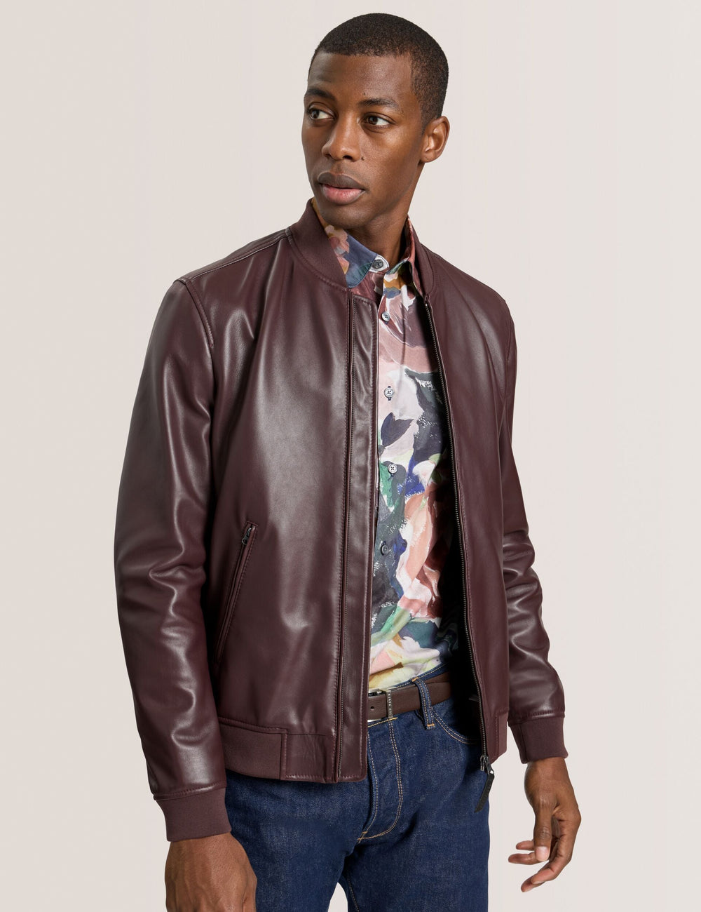 Sale|Men WAGGONER - Leather Bomber Jacket - Ted Baker
