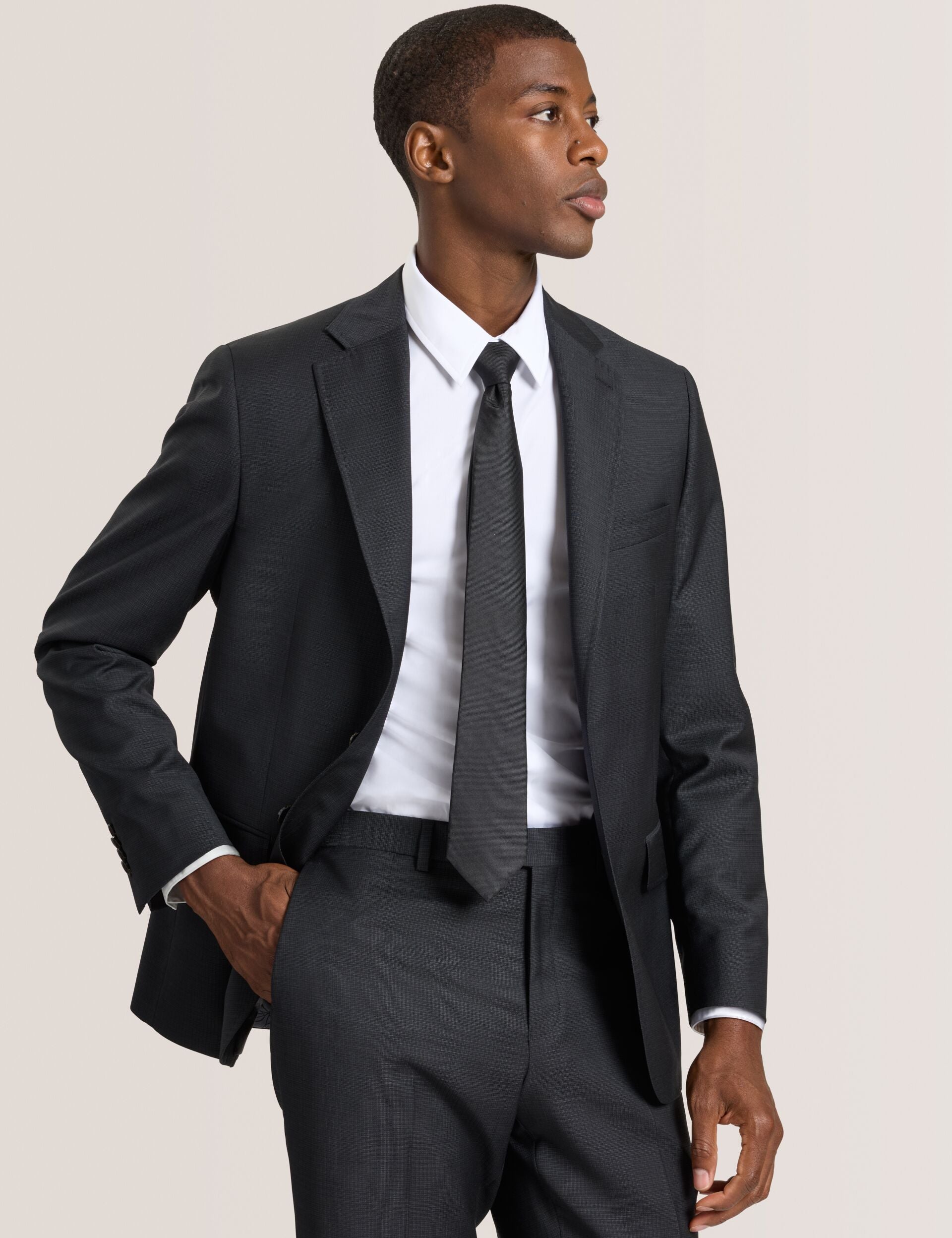 Sale|Men WRIGHT-GRID – Single Breasted Two Button Notch Fully Fashioned Grid Suit Jacket - Ted Baker