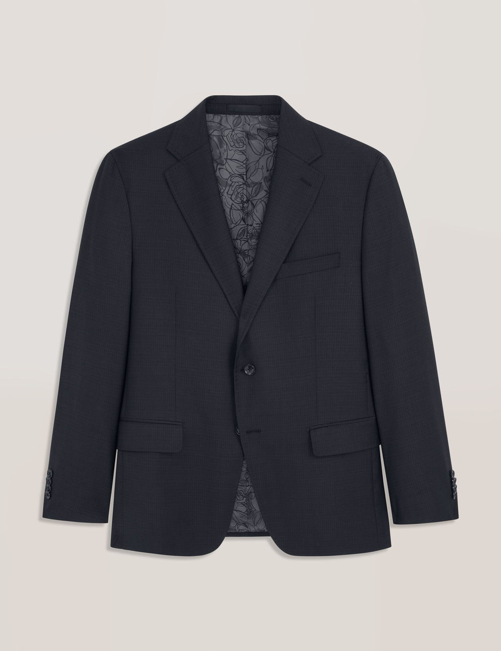 Sale|Men WRIGHT-GRID – Single Breasted Two Button Notch Fully Fashioned Grid Suit Jacket - Ted Baker