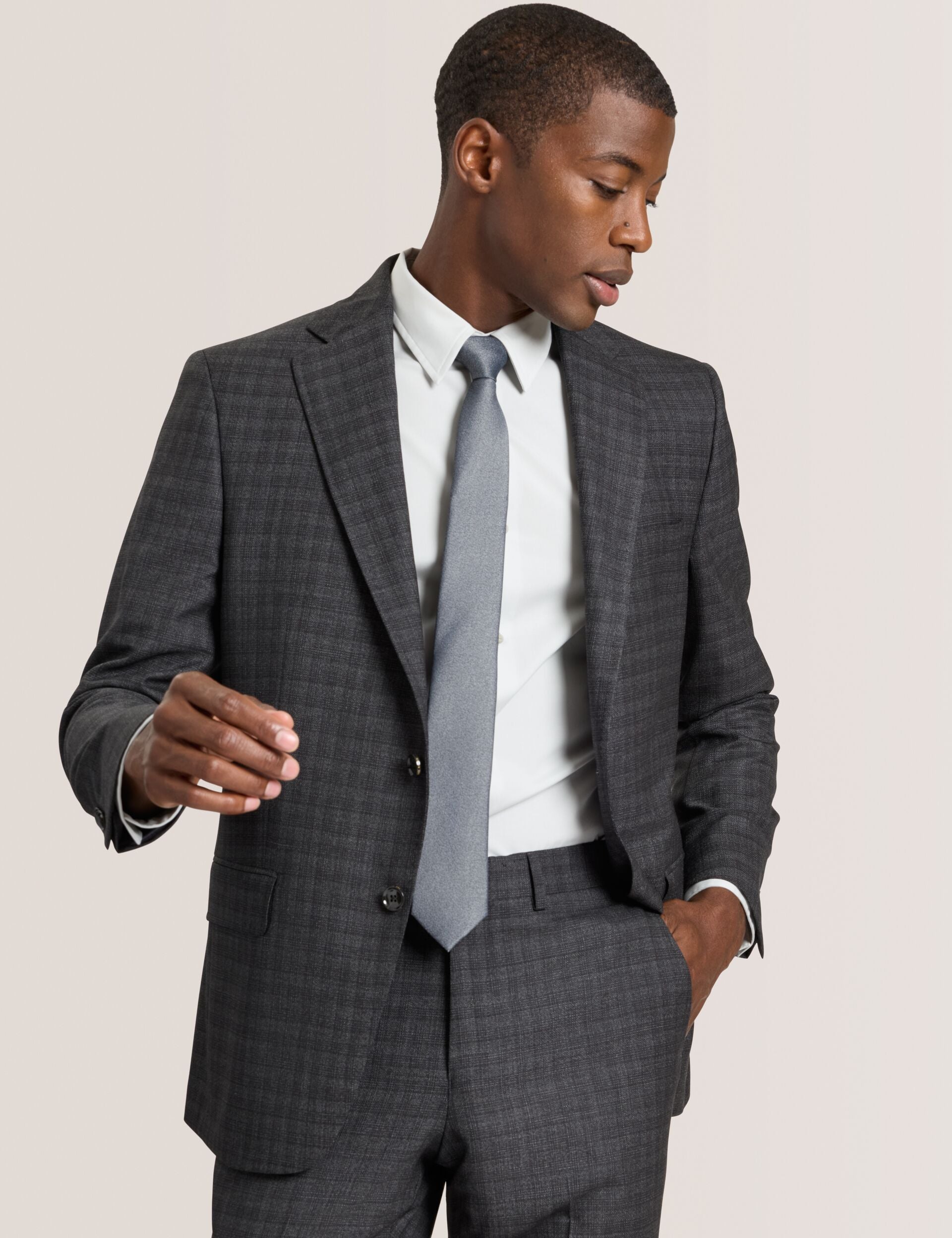 Sale|Men WRIGHT-TATTERSALL – Single Breasted Two Button Notch Fully Fashioned Tattersall Suit Jacket - Ted Baker