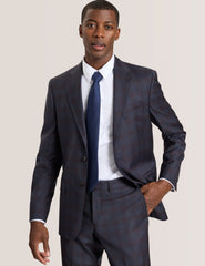 Sale|Men WRIGHT-PLAID – Single Breasted Two Button Notch Fully Fashioned Plaid Suit Jacket - Ted Baker