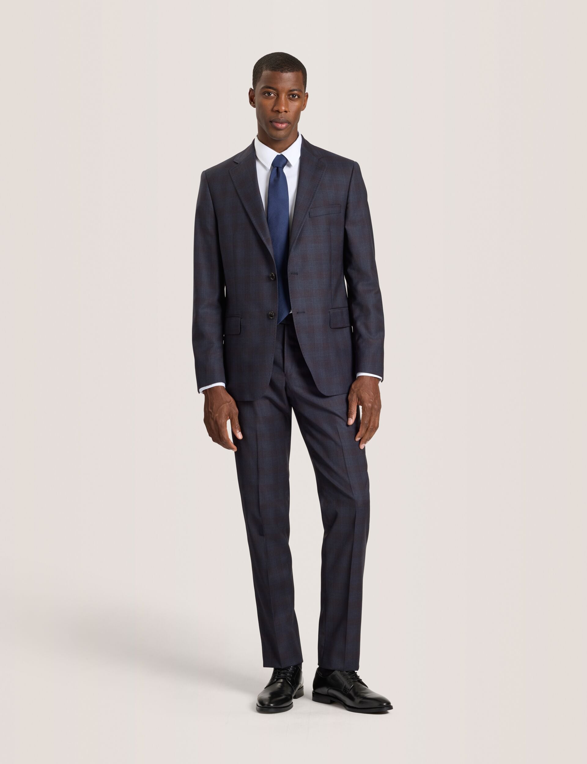 Sale|Men WRIGHT-PLAID – Single Breasted Two Button Notch Fully Fashioned Plaid Suit Jacket - Ted Baker