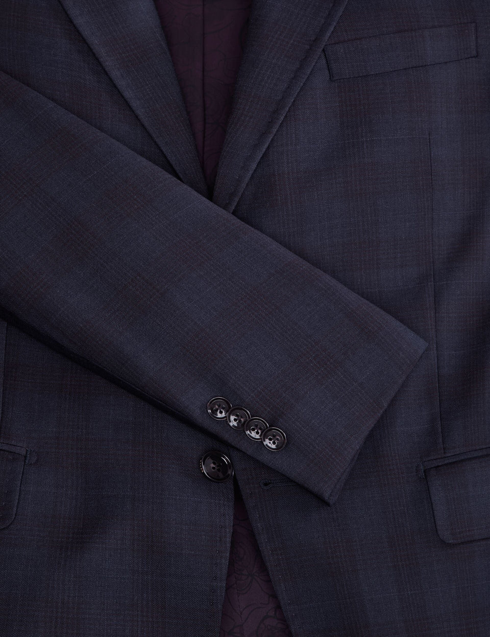 Sale|Men WRIGHT-PLAID – Single Breasted Two Button Notch Fully Fashioned Plaid Suit Jacket - Ted Baker