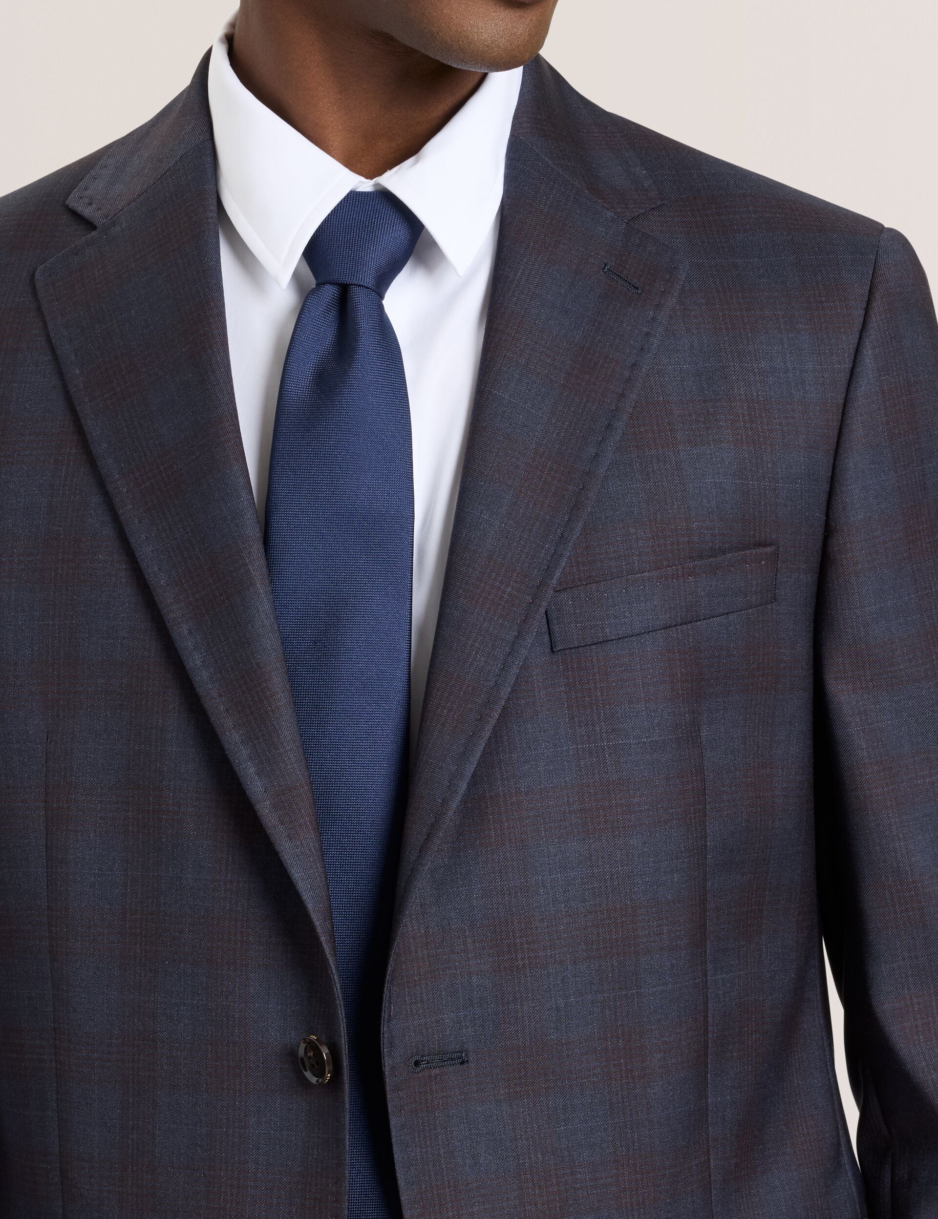 Sale|Men WRIGHT-PLAID – Single Breasted Two Button Notch Fully Fashioned Plaid Suit Jacket - Ted Baker