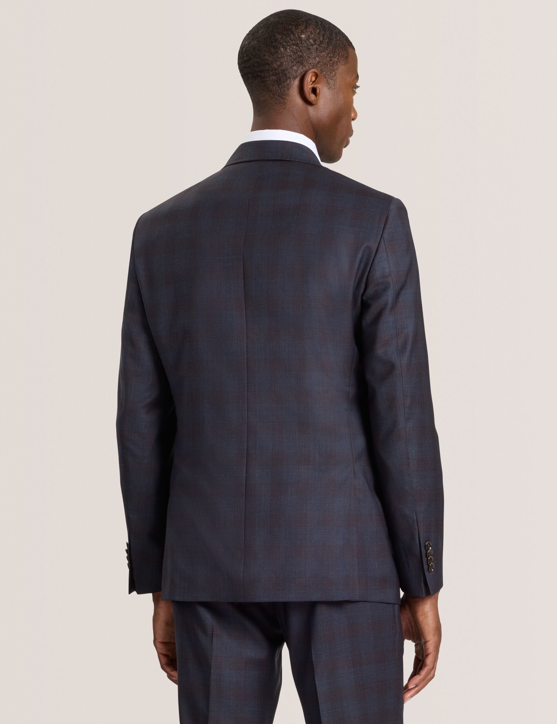 Sale|Men WRIGHT-PLAID – Single Breasted Two Button Notch Fully Fashioned Plaid Suit Jacket - Ted Baker