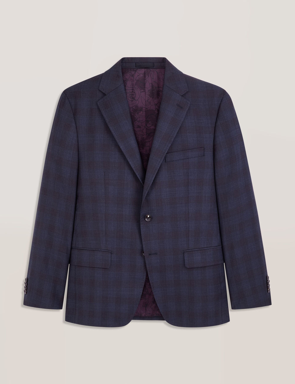 Sale|Men WRIGHT-PLAID – Single Breasted Two Button Notch Fully Fashioned Plaid Suit Jacket - Ted Baker