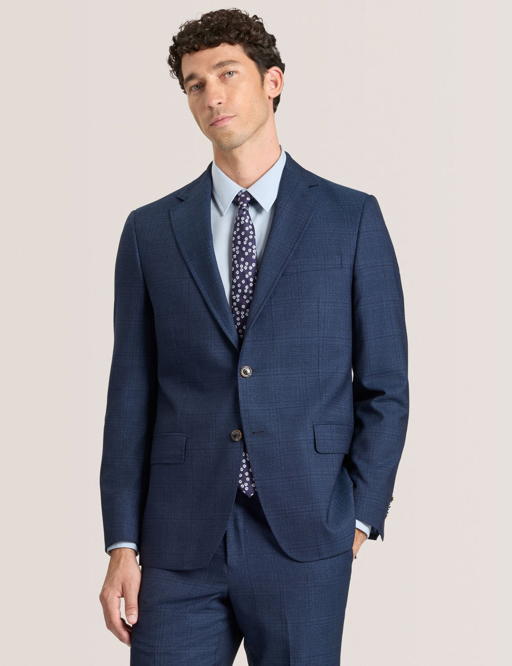 Sale|Men WRIGHT-PLAID – Single Breasted Two Button Notch Fully Fashioned Plaid Suit Jacket - Ted Baker
