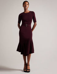 Women SAMALEE - Flippy Hem Knitted Midi Dress - Ted Baker