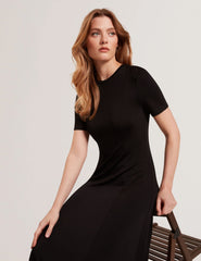 Women SHORT SLEEVE JERSEY MAXI DRESS - Rich Black - Ted Baker