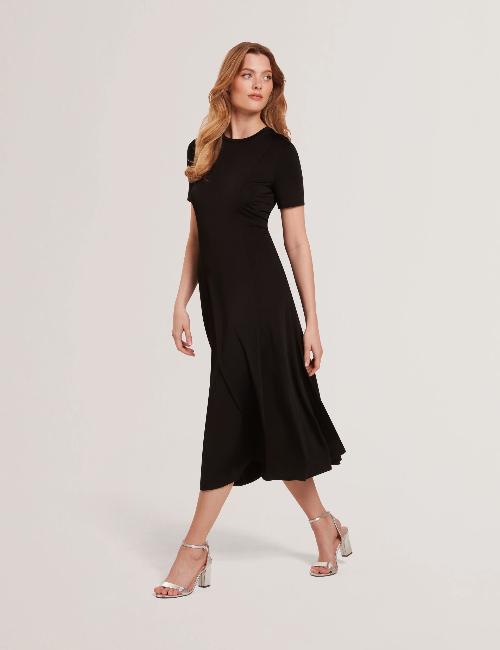 Women SHORT SLEEVE JERSEY MAXI DRESS - Rich Black - Ted Baker