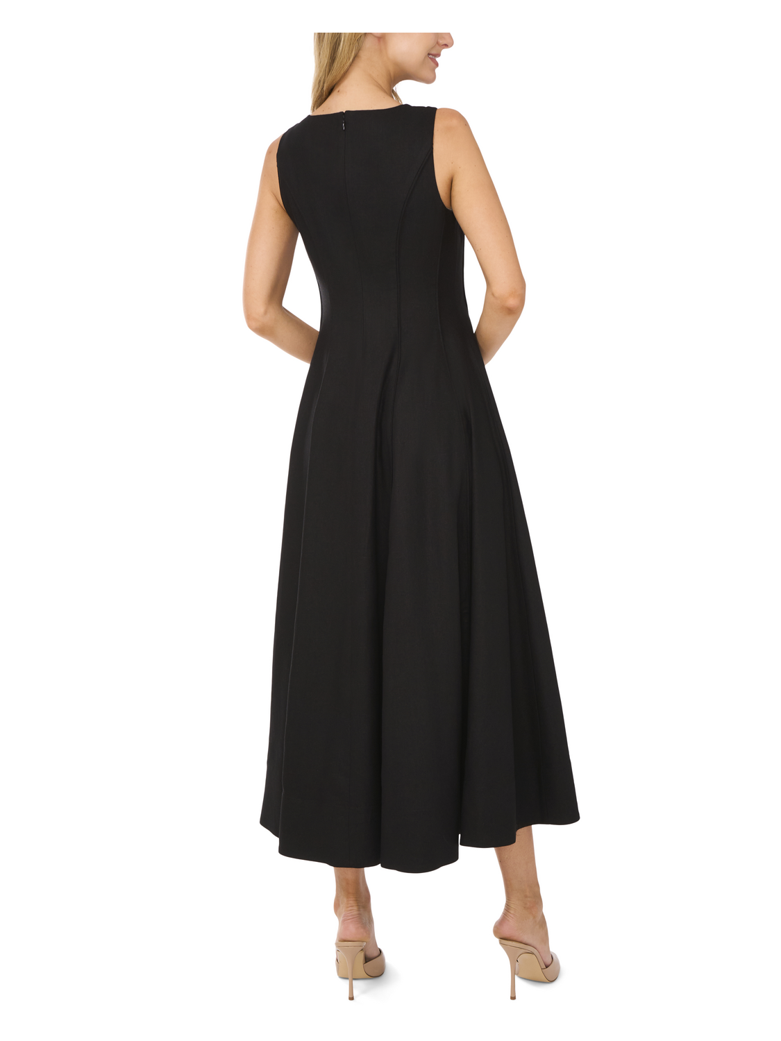 Women SLEEVELESS V-NECK PLEATED MAXI DRESS - Black - Ted Baker