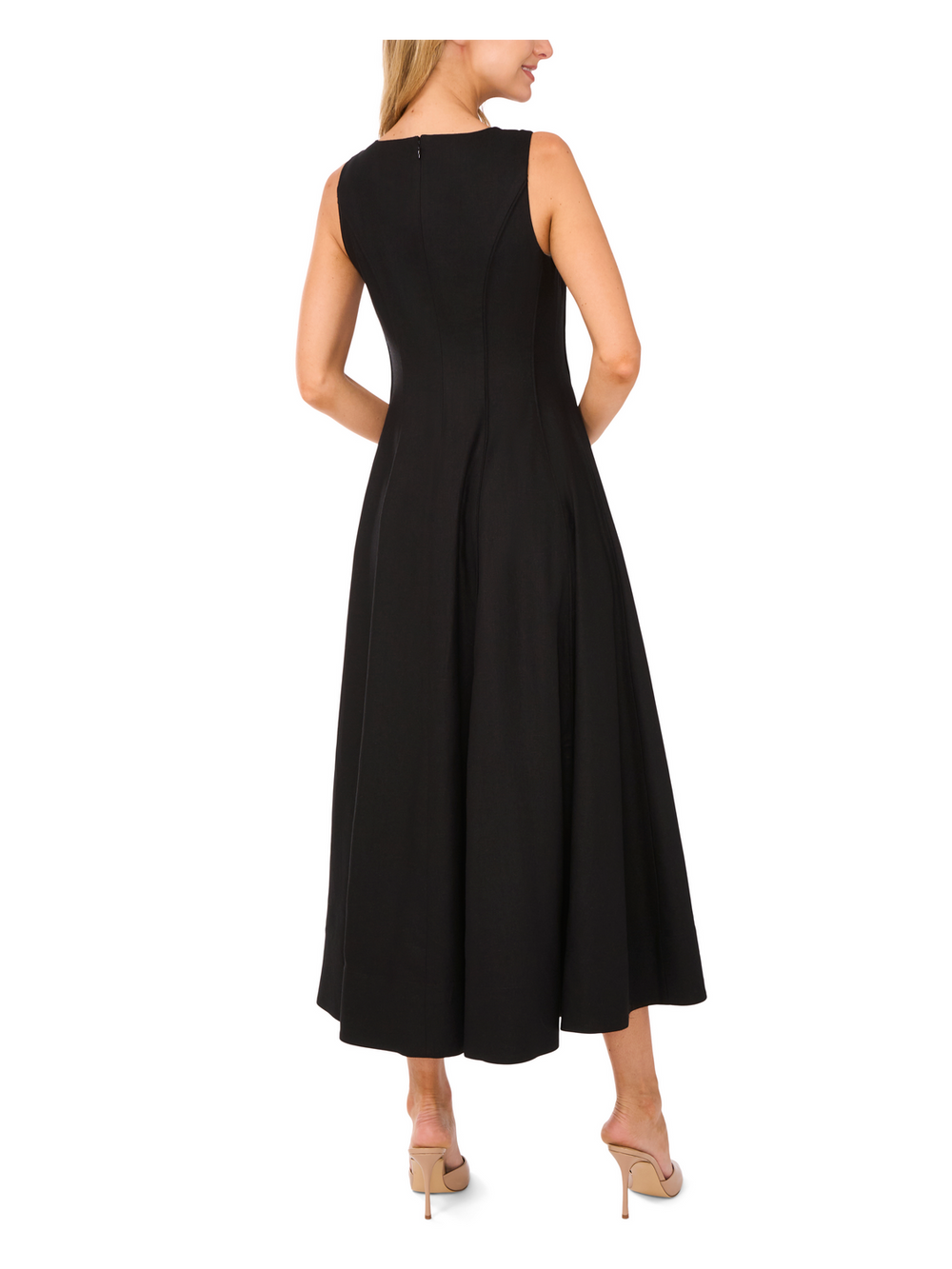 Women SLEEVELESS V-NECK PLEATED MAXI DRESS - Black - Ted Baker