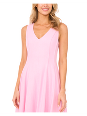 Women SLEEVELESS V-NECK PLEATED MAXI DRESS - Lt-Pink - Ted Baker