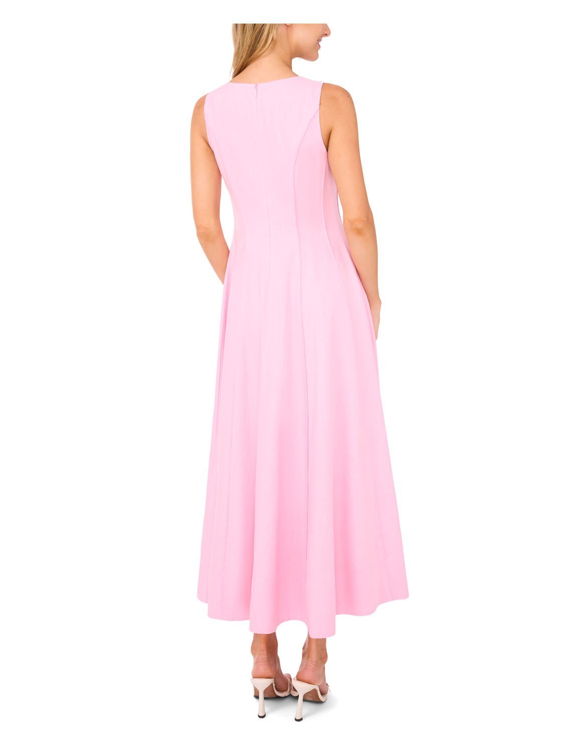 Women SLEEVELESS V-NECK PLEATED MAXI DRESS - Lt-Pink - Ted Baker