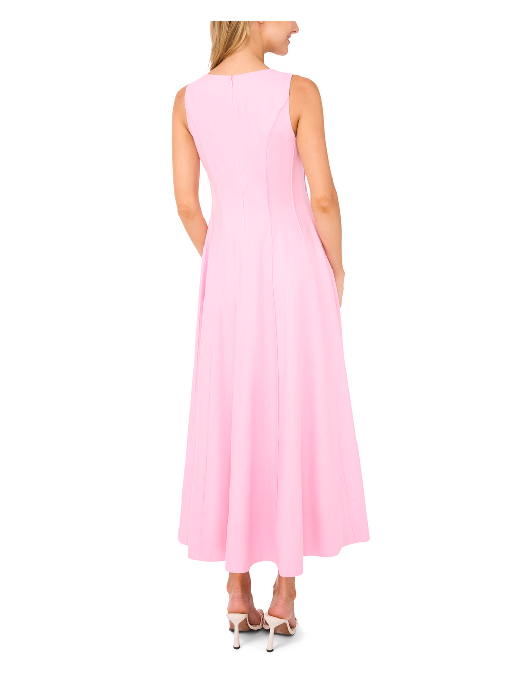 Women SLEEVELESS V-NECK PLEATED MAXI DRESS - Lt-Pink - Ted Baker