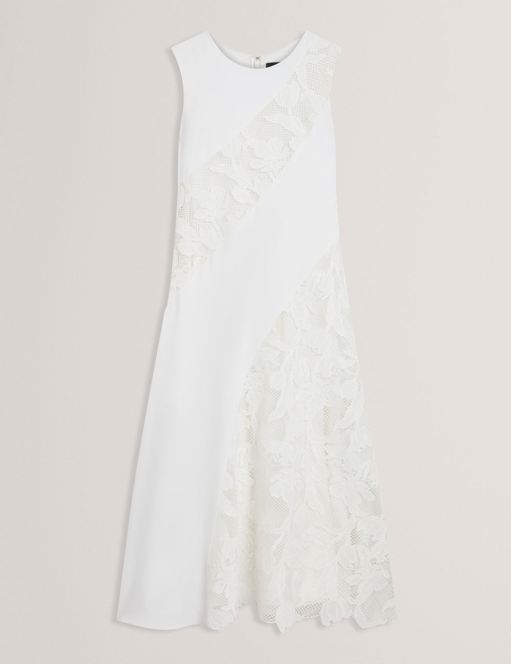 Women SLEEVELESS LACE APPLIQUE MIDI DRESS - White - Ted Baker
