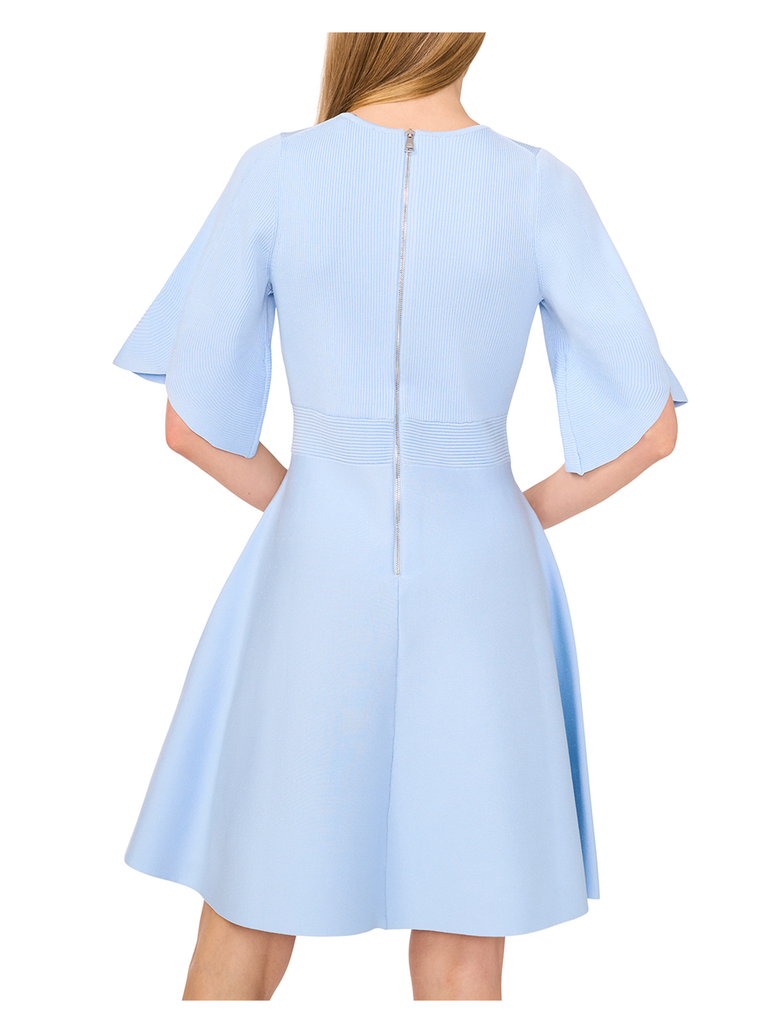 Women FLARE SHORT SLEEVE CREW NECK MINI DRESS - Lt-Blue - Ted Baker