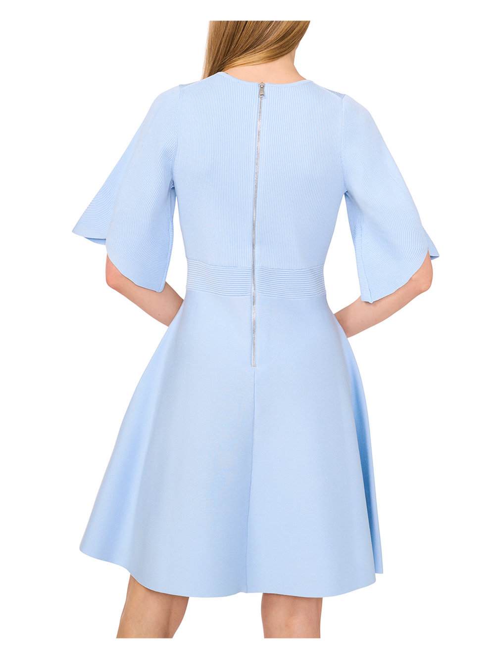 Women FLARE SHORT SLEEVE CREW NECK MINI DRESS - Lt-Blue - Ted Baker
