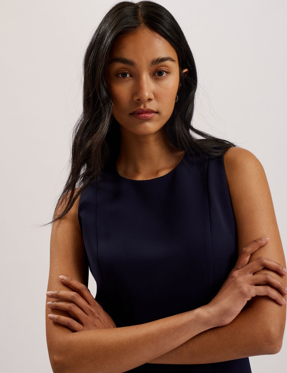 Women SORRAL - Sleeveless Tailored Mini Dress With Side Split - Ted Baker