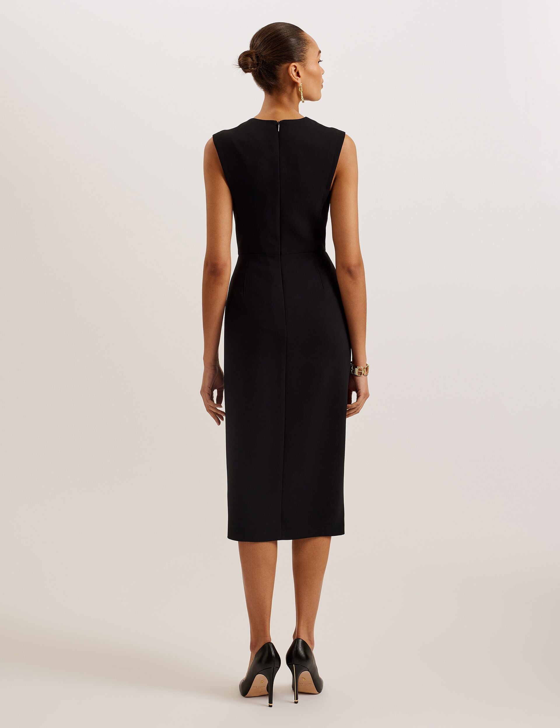 Women MANABDL - Tailored Sleeveless Midi Dress With Front Split - Ted Baker