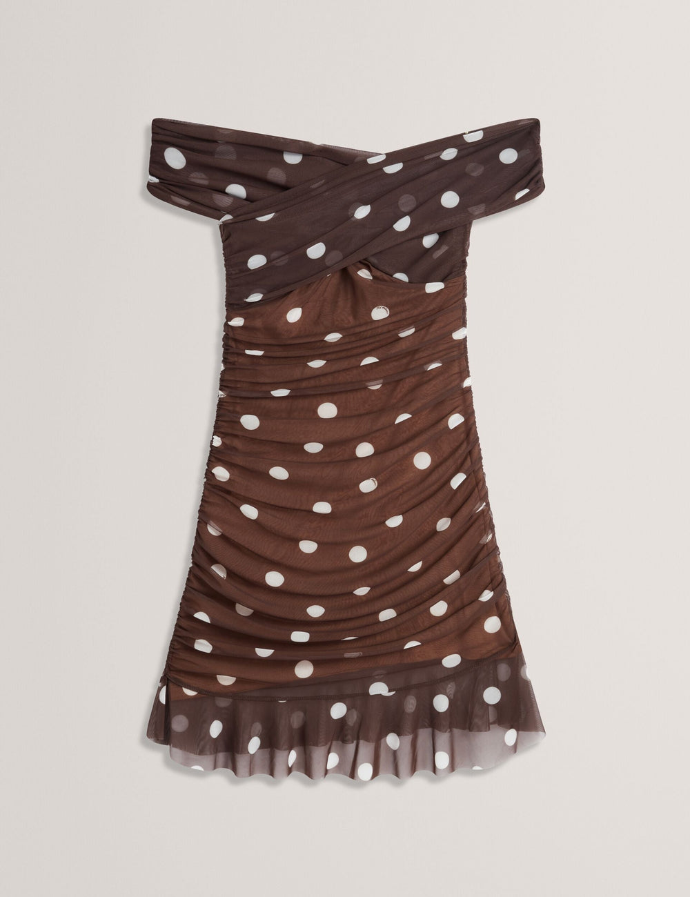 Women TILDAHH - Off-Shoulder Polka Dot Mesh Mini Dress - Ted Baker