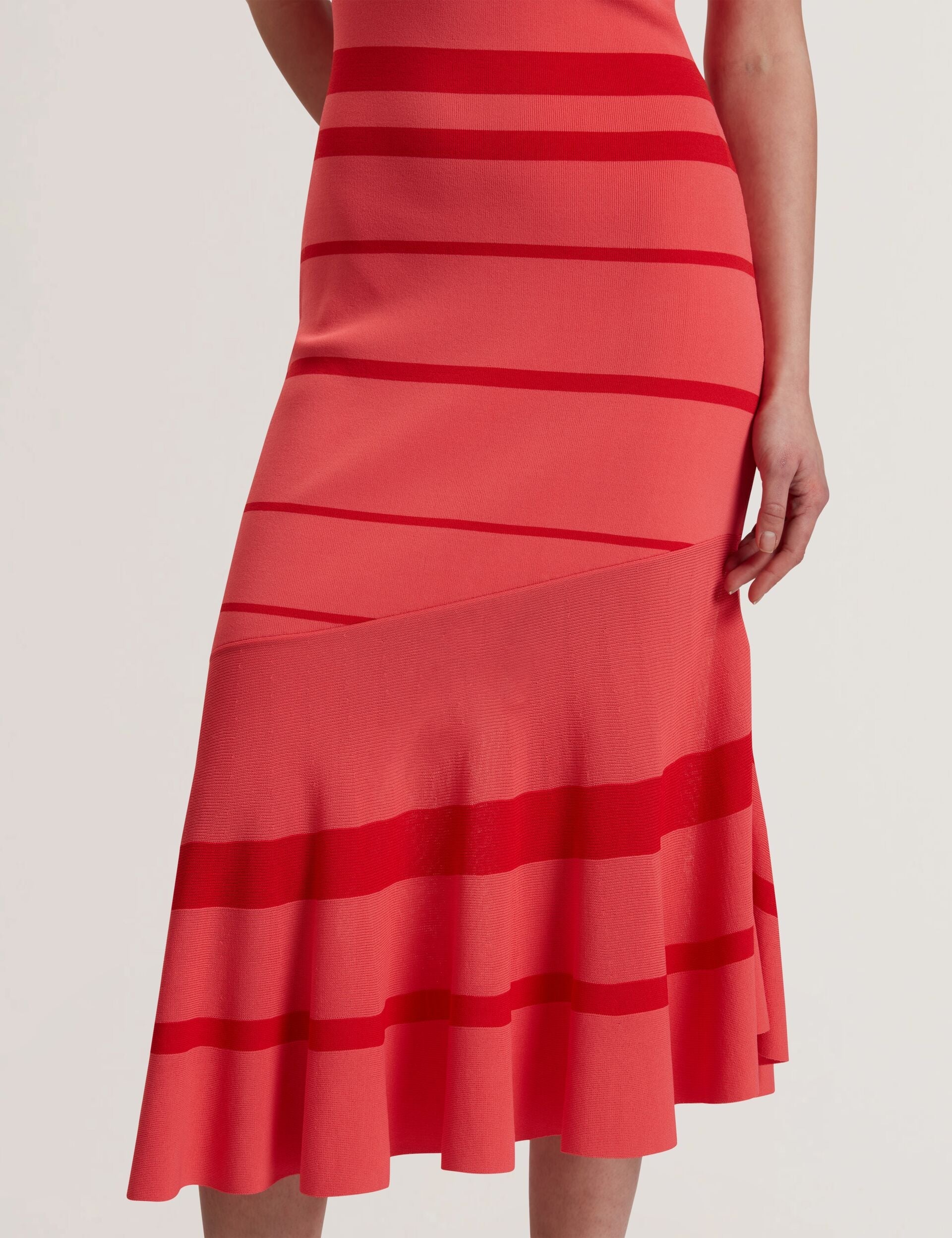 Women TILLEEA - Striped Square Neck Flippy Hem Midi Dress - Ted Baker