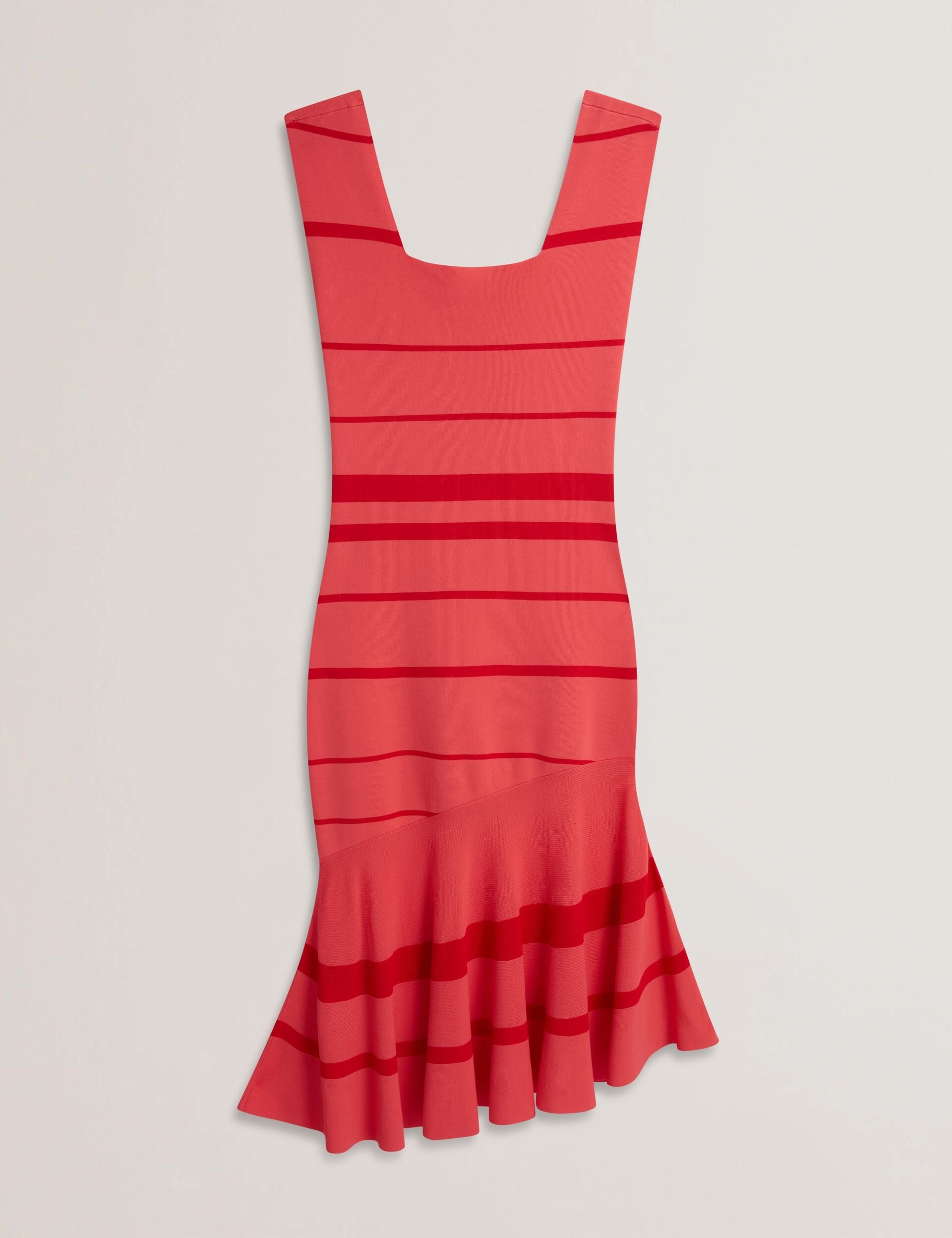 Women TILLEEA - Striped Square Neck Flippy Hem Midi Dress - Ted Baker