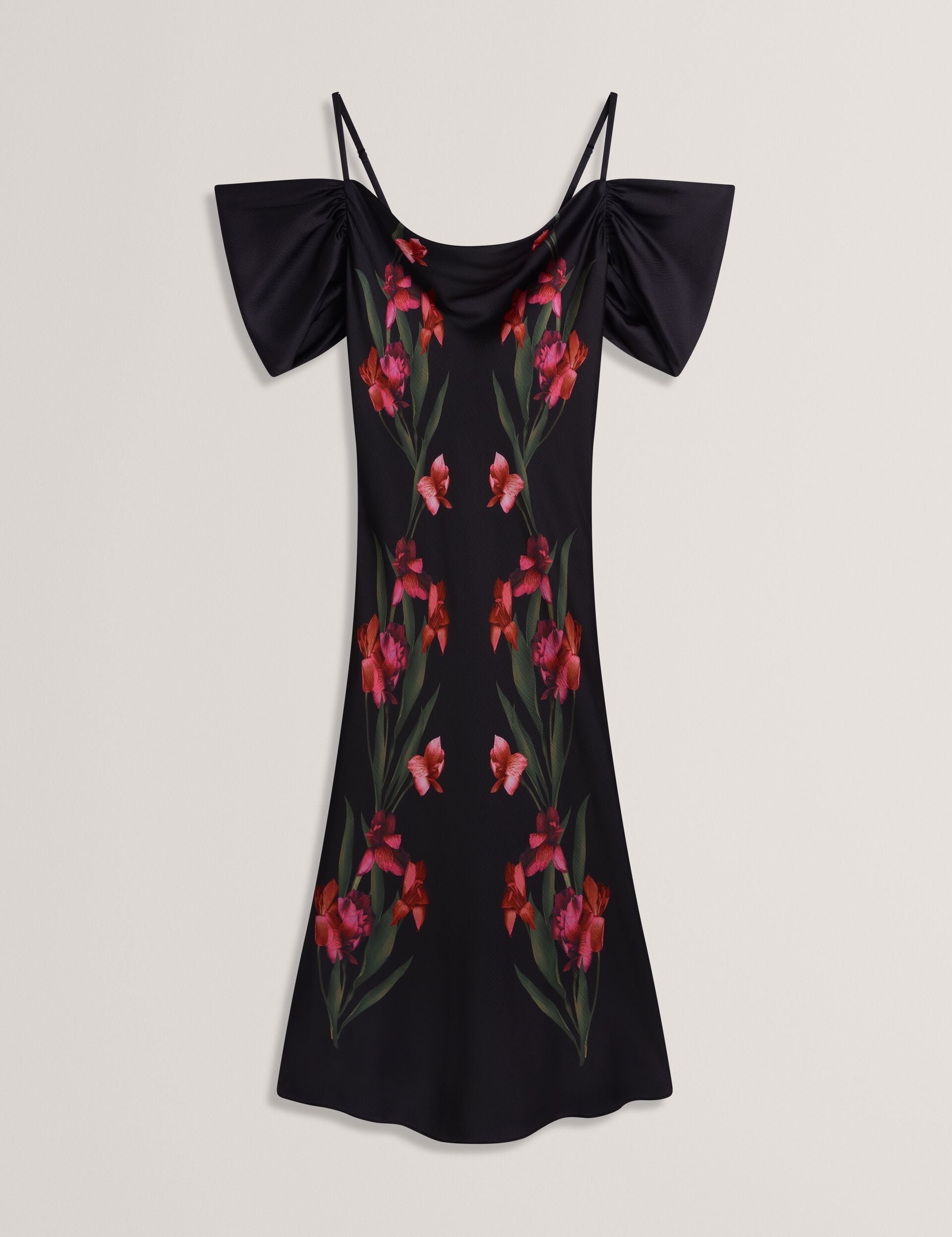 Women LUCERN - Floral Satin Off Shoulder Bias Midi Dress - Ted Baker