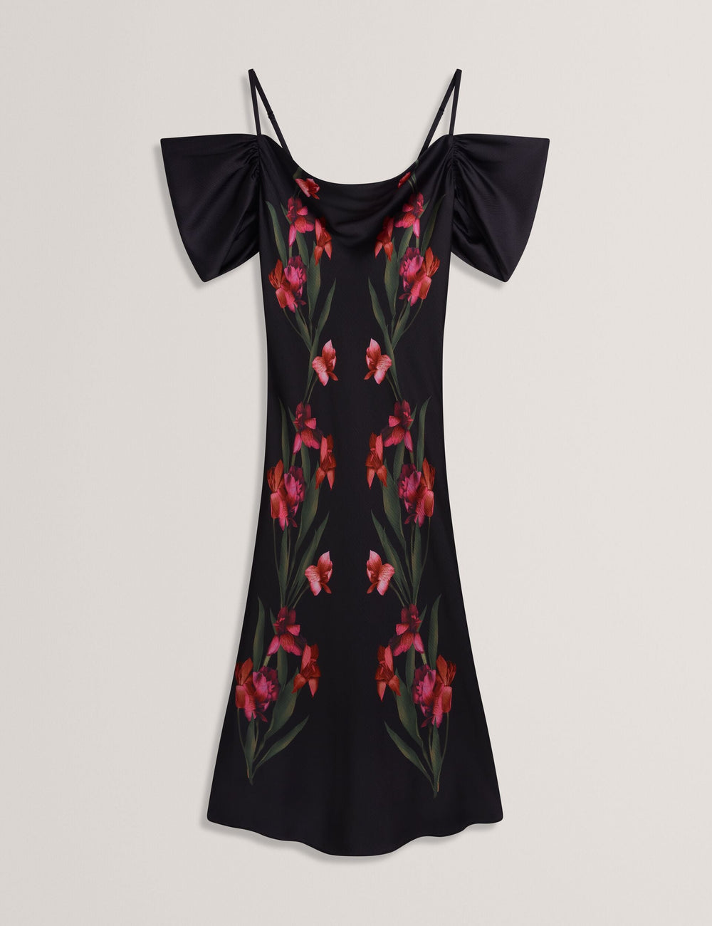 Women LUCERN - Floral Satin Off Shoulder Bias Midi Dress - Ted Baker