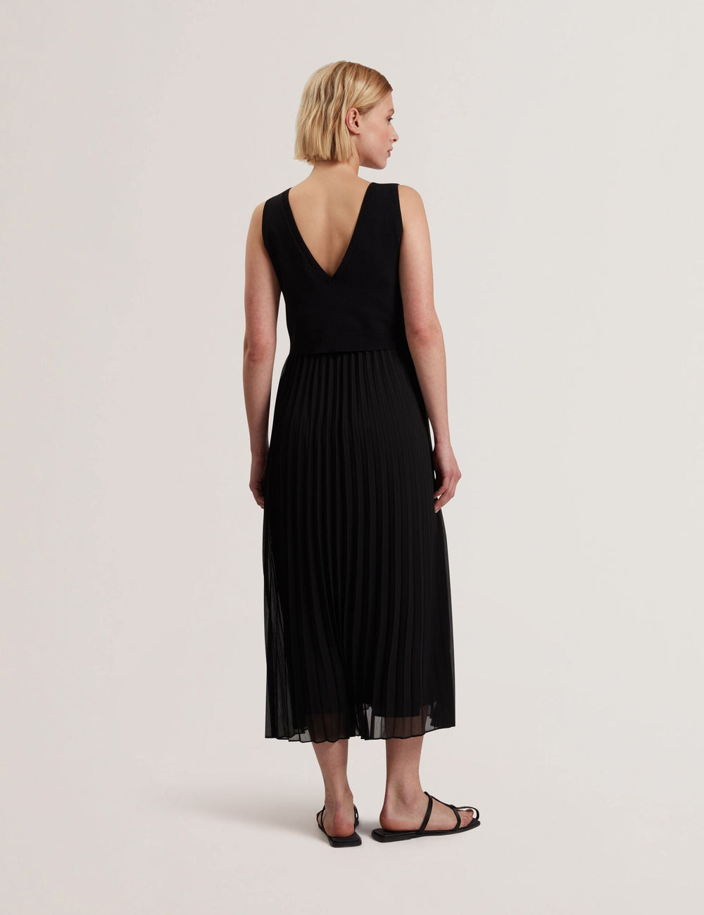 Women LARNAHH - Pleated Midi Dress With Removable Knit Tank - Ted Baker
