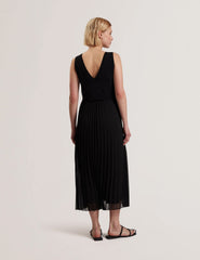 Women LARNAHH - Pleated Midi Dress With Removable Knit Tank - Ted Baker