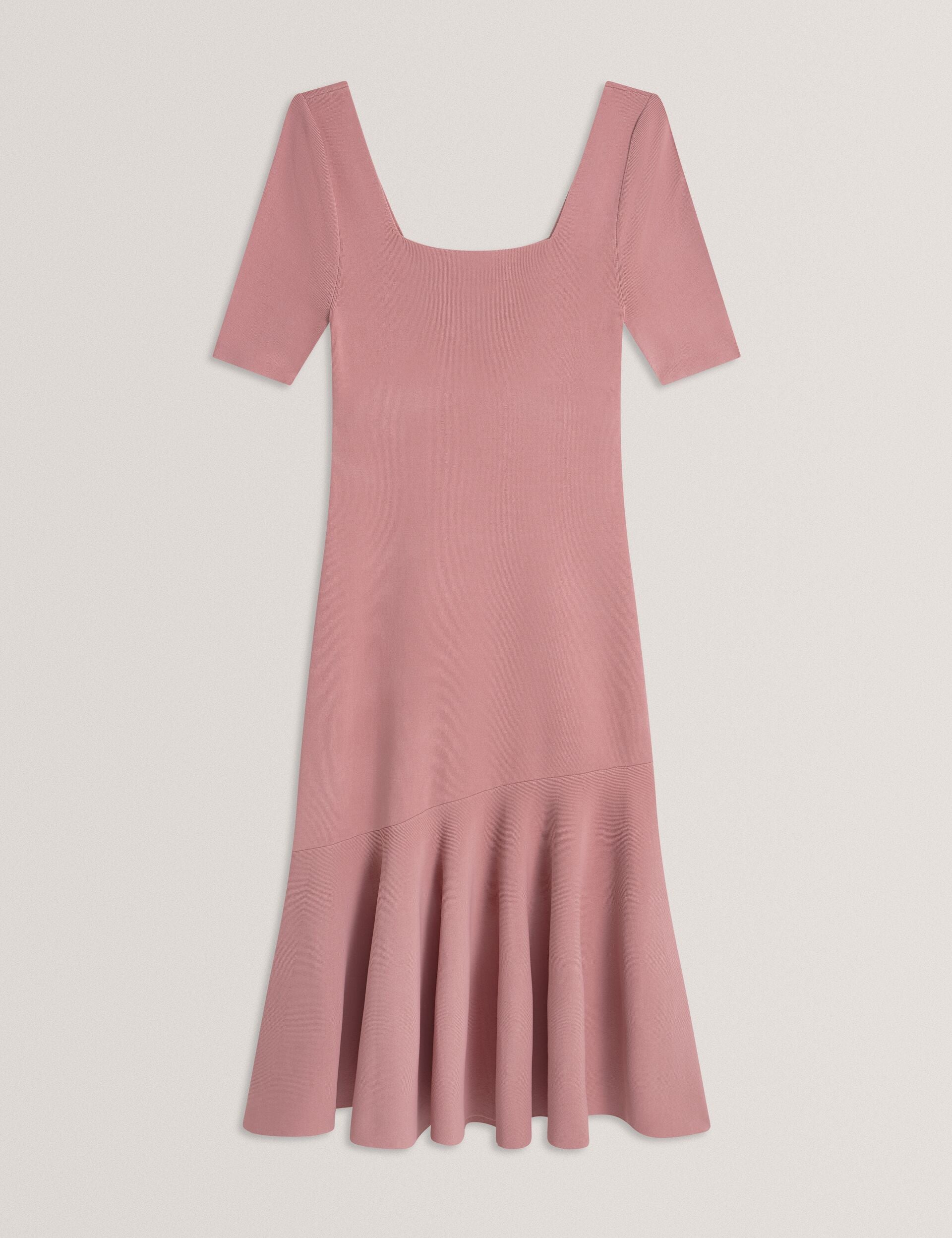 Women MIYHAA - Flippy Hem Square Neck Knitted Midi Dress - Ted Baker