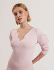 Women JESCKA - Structured Puff Sleeve Knitted Skater Dress - Ted Baker