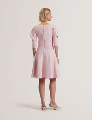 Women JESCKA - Structured Puff Sleeve Knitted Skater Dress - Ted Baker