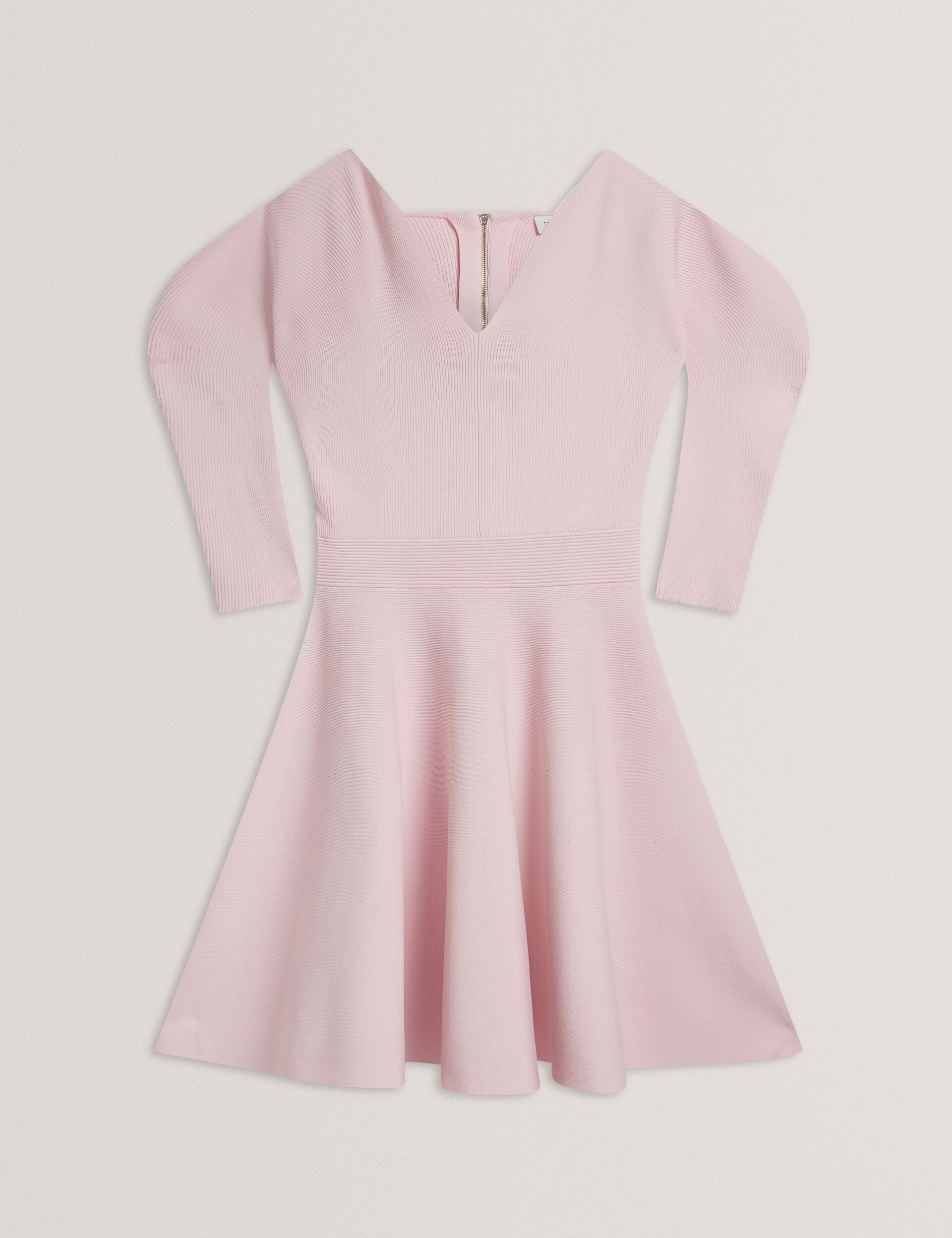 Women JESCKA - Structured Puff Sleeve Knitted Skater Dress - Ted Baker